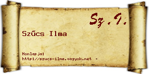Szűcs Ilma névjegykártya